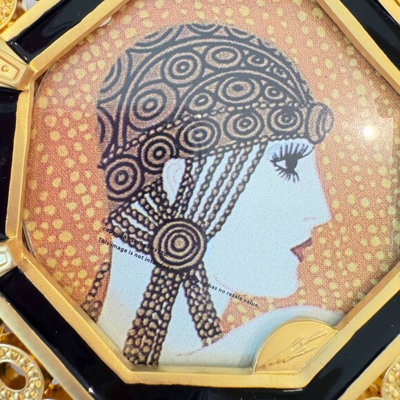 Authentic Erté Sevenarts Ltd. jeweled octagonal photo frame – rare Art Deco gold - Picture 5 of 9